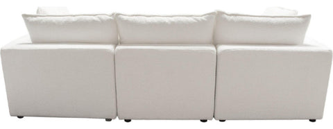 Ivy 3-Piece Modular Sofa in White Faux Shearling By Diamond Sofa