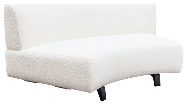 Vesper Curved Armless Sofa, White By Diamond Sofa
