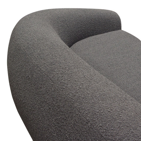 Pascal Sofa in Charcoal Boucle Textured Fabric Contoured Arms & Back By Diamond Sofa