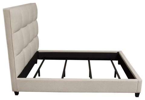 Devon Grid Tufted Eastern King Bed, Sand Fabric By Diamond Sofa
