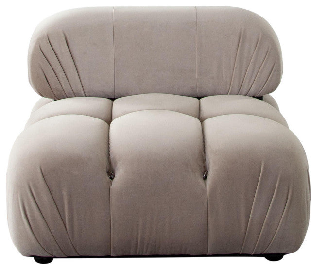 Paloma Armless Chair in Mink Tan Velvet By Diamond Sofa