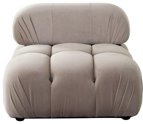 Paloma Armless Chair in Mink Tan Velvet By Diamond Sofa