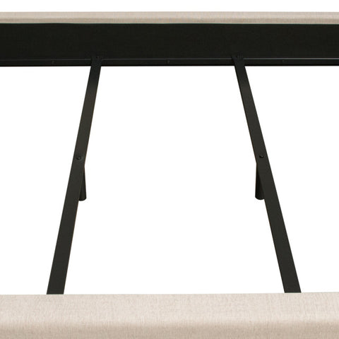 Madison Ave Tufted Wing Eastern King Bed in Sand Button Tufted Fabric By Diamond Sofa