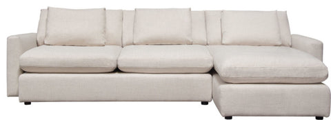 Arcadia 2PC Reversible Chaise Sectional - Cream By Diamond Sofa