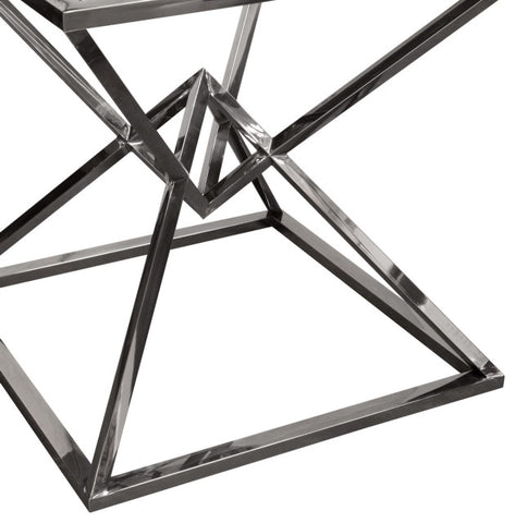 Aria Square End Table wiith Metal Base, Black By Diamond Sofa