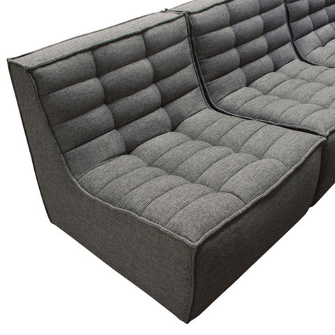 Marshall 5PC Corner Modular Sectional Scooped Seat in Grey Fabric By Diamond Sofa