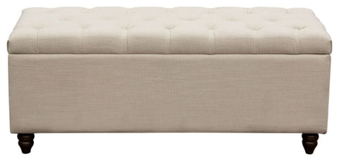 Park Ave Tufted Lift-Top Storage Trunk - Desert Sand Linen By Diamond Sofa