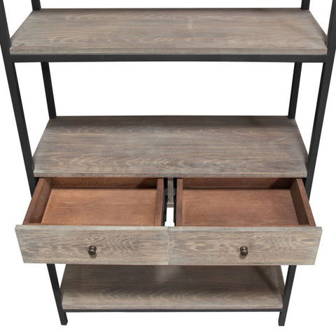 Sequoia 87" Shelf With 2 Drawers, Gray By Diamond Sofa