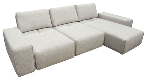 Jazz Modular 3-Seater Chaise Sectional Backrests in Light Brown Fabric By Diamond Sofa