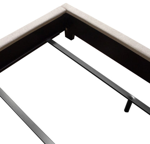 Madison Ave Tufted Wing Eastern King Bed, Sand Button Tufted Fabric By Diamond Sofa