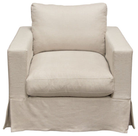 Savannah Slip-Cover Chair in Sand Natural Linen By Diamond Sofa