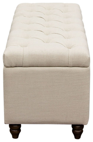 Park Ave Tufted Lift-Top Storage Trunk - Desert Sand Linen By Diamond Sofa