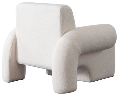 Noa Accent Chair in Ivory Sherpa Fabric By Diamond Sofa