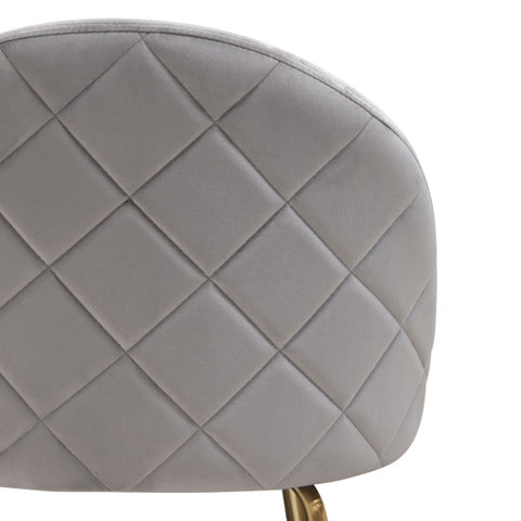 Lilly Set of 2 Counter Height Chairs, Gray Velvet With Brushed Gold Metal Legs By Diamond Sofa