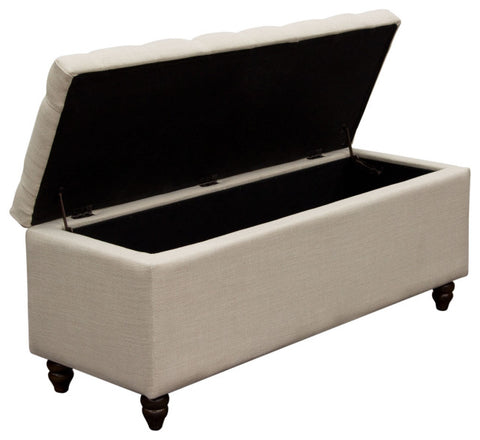 Park Ave Tufted Lift-Top Storage Trunk - Desert Sand Linen By Diamond Sofa