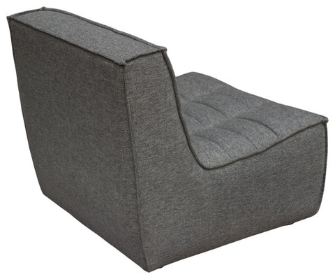 Marshall 3PC Corner Modular Sectional w/ Scooped Seat in Grey Fabric By Diamond Sofa