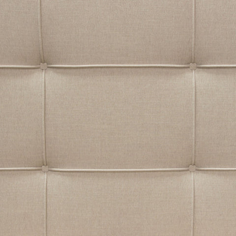 Eastern King Bed With Footboard Storage Unit and Accent Wings, Sand Fabric By Diamond Sofa