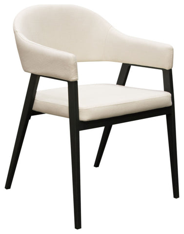 Adele Dining Accent Chairs, Set of 2, Cream Fabric, Metal Frame By Diamond Sofa