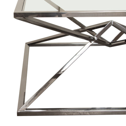 Aria Square Cocktail Table wiith Metal Base, Black By Diamond Sofa