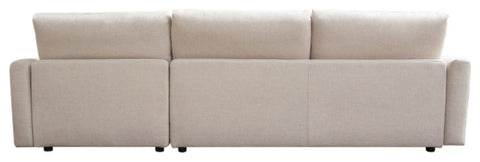 Arcadia 2PC Reversible Chaise Sectional Feather Down Seating in Cream Fabric By Diamond Sofa