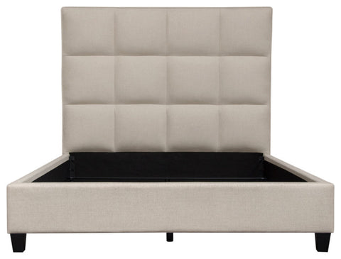 Devon Grid Tufted Queen Bed in Sand Fabric By Diamond Sofa