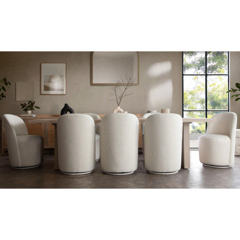 Kendall Dining in Ivory Boucle Fabric By Diamond Sofa