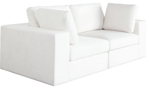 Muse 2PC Modular Sofa in Mist White Performance Fabric By Diamond Sofa