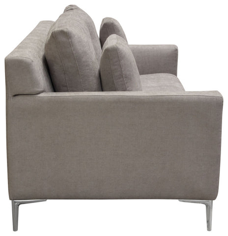 Seattle Loose Back Loveseat in Grey Polyester Fabric By Diamond Sofa