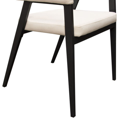 Adele Dining Accent Chairs, Set of 2, Cream Fabric, Metal Frame By Diamond Sofa