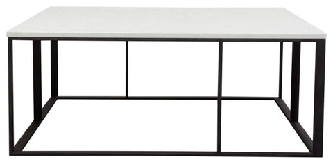Surface Square Cocktail Table With Metal Base, White By Diamond Sofa