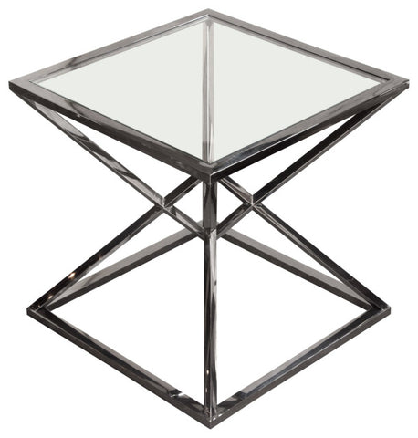 Aria Square End Table wiith Metal Base, Black By Diamond Sofa