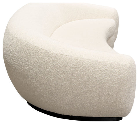 Pascal Sofa in Bone Boucle Textured Fabric Contoured Arms & Back By Diamond Sofa