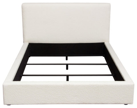 Cloud 43" Low Profile Queen Bed in Ivory Boucle Fabric By Diamond Sofa