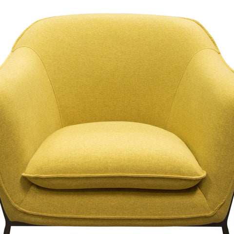 Status Accent Chair in Yellow Fabric with Metal Leg By Diamond Sofa