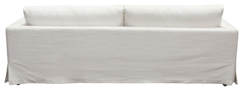 Savannah Slip-Cover Sofa in White Natural Linen By Diamond Sofa