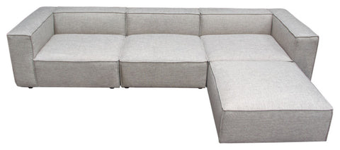 Vice 4PC Modular Sectional in Barley Fabric with Ottoman By Diamond Sofa