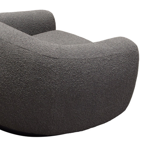 Pascal Swivel Chair With Boucle Textured Fabric, Charcoal By Diamond Sofa