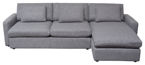 Arcadia 2PC Reversible Chaise Sectional in Grey Fabric By Diamond Sofa