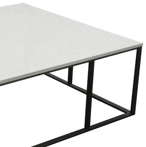 Surface Square Cocktail Table With Metal Base, White By Diamond Sofa