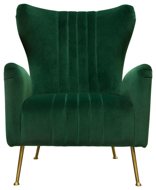 Ava Chair With Gold Legs, Emerald Green Velvet By Diamond Sofa