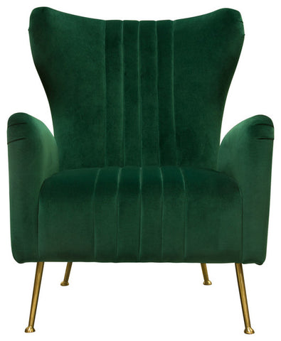 Ava Chair With Gold Legs, Emerald Green Velvet By Diamond Sofa