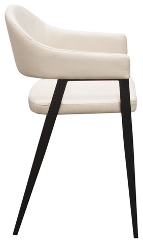 Adele 2 Counter Height Chairs, Cream Fabric By Diamond Sofa