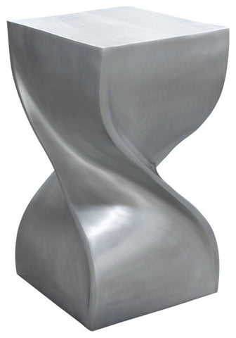 Spire Square Accent Table in Casted Aluminum in Nickel Finish By Diamond Sofa