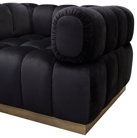 Image Low Profile Chair in Black Velvet Brushed Gold Base By Diamond Sofa