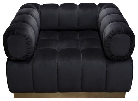 Image Low Profile Chair in Black Velvet Brushed Gold Base By Diamond Sofa
