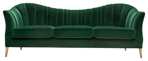 Ava Sofa, Emerald Green Velvet With Gold Leg By Diamond Sofa