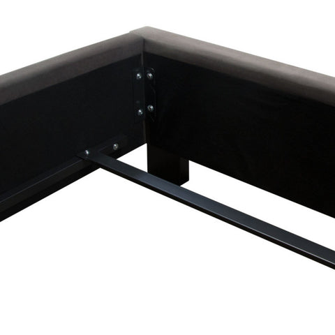 Park Avenue Eastern King Bed With Vintage Wing, Smoke Gray Velvet By Diamond Sofa