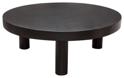 Rune 42" Round Cocktail Table in Black Finish By Diamond Sofa
