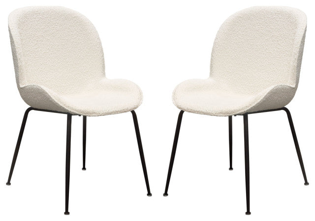 Session 2-Pack Dining Chair in Ivory Boucle By Diamond Sofa