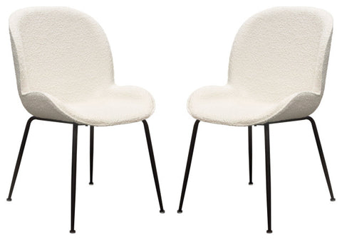 Session 2-Pack Dining Chair in Ivory Boucle By Diamond Sofa